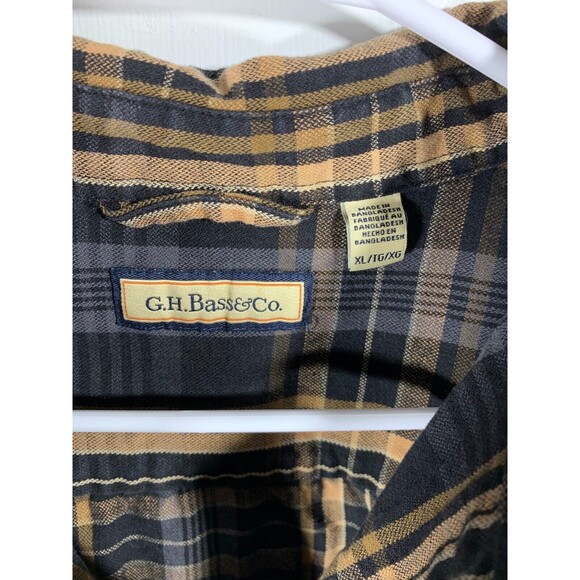 GH Bass & Co Plaid XL Button-up Long Sleeve Shirt Long Short Design Pockets - Picture 6 of 13